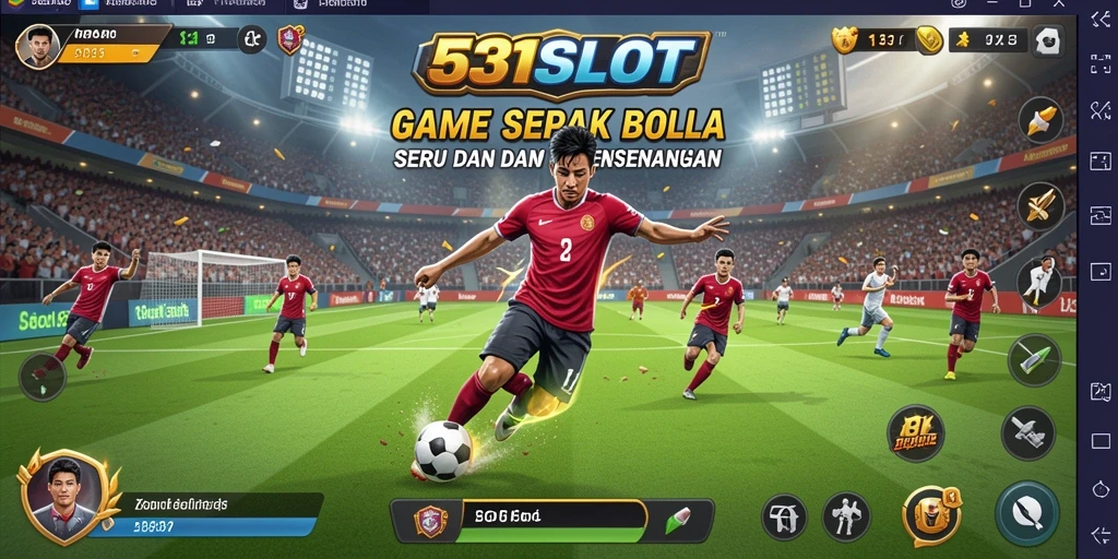 Tampilan gameplay seru di 531SLOT dengan aksi sepak bola.