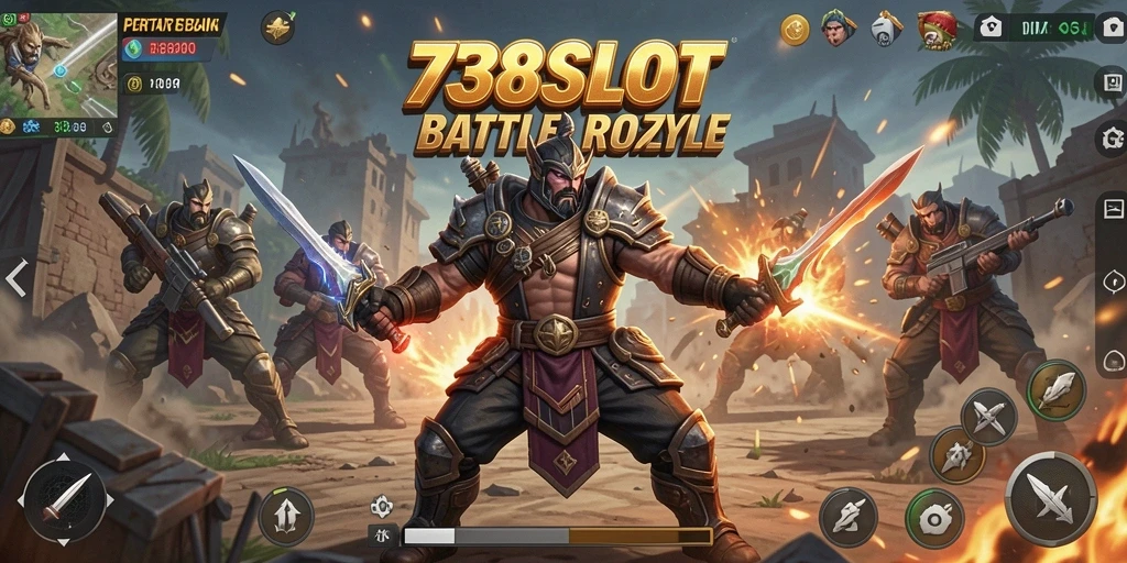 Tampilan menarik dari gameplay seru 738SLOT Battle Royale.