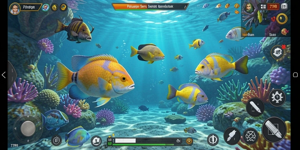 Tampilan gameplay seru Tembak Ikan di 77RP.