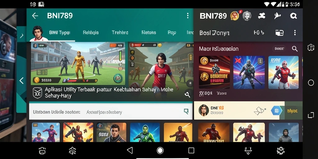 Tampilan utama BNI789 dengan fitur Utility yang beragam.