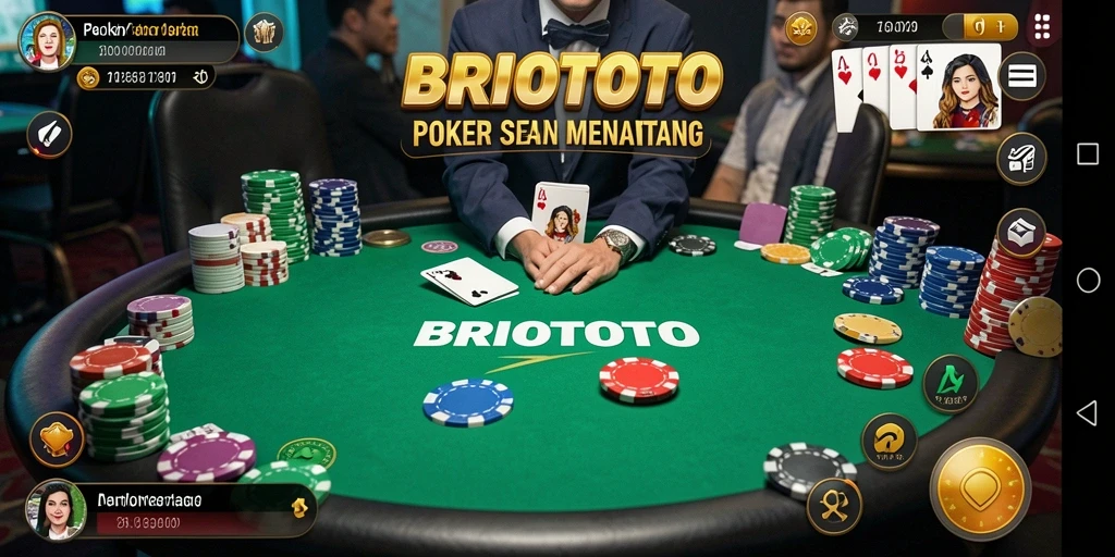 Tampilan gameplay <strong>BRIOTOTO</strong> yang mendebarkan dari permainan poker.