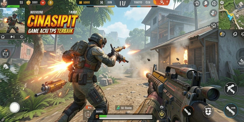 Screenshot utama CINASIPIT menunjukkan aksi mendebarkan di medan perang.