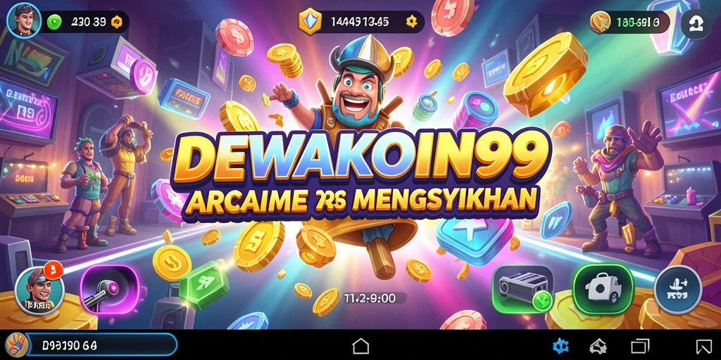 Tampilan gameplay DEWAKOIN99 dengan grafis arcade yang menawan.
