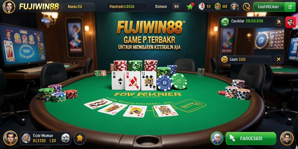 Screenshot gameplay FUJIWIN88 menampilkan keseruan permainan poker.