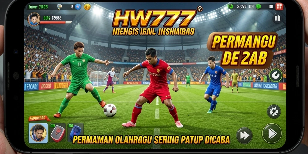 Tangkapan layar HW777 menampilkan aksi seru dalam permainan olahraga.