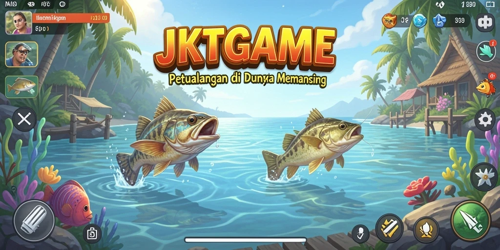 Screenshot gameplay JKTGAME menunjukkan aksi memancing yang menarik.