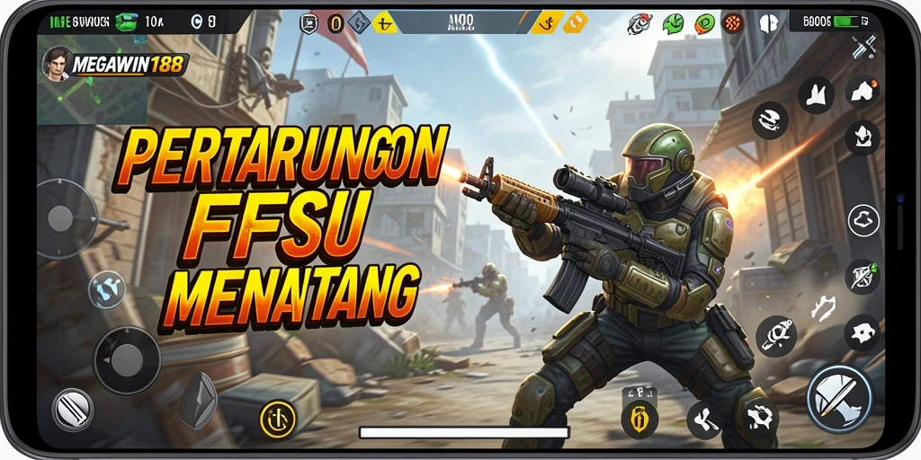 Screenshot gameplay MEGAWIN188 yang menampilkan aksi FPS intens.