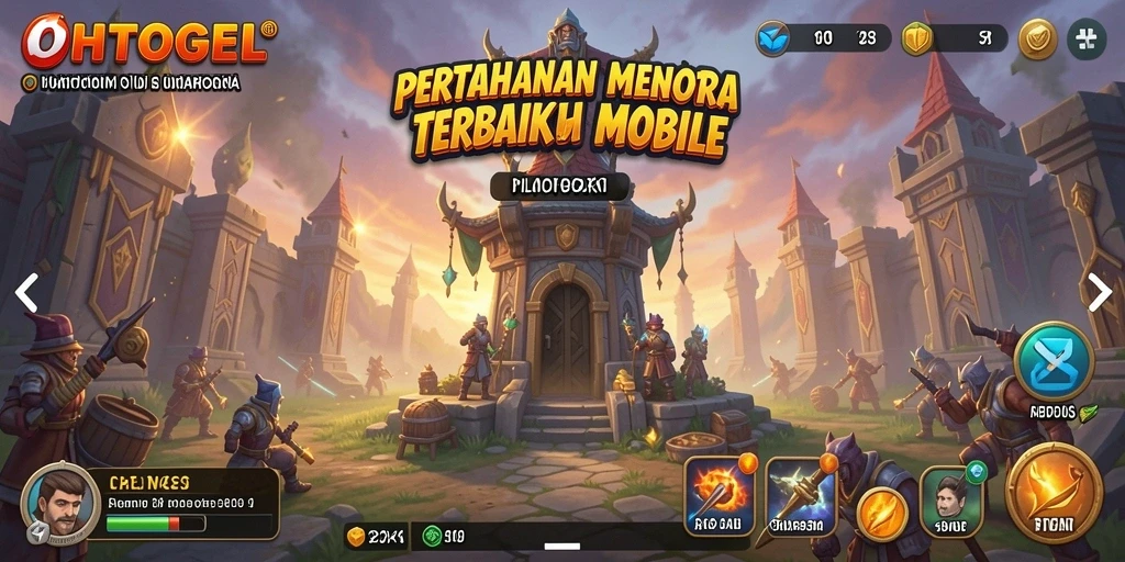 Tangkapan layar dari gameplay mendebarkan OHTOGEL Tower Defense.