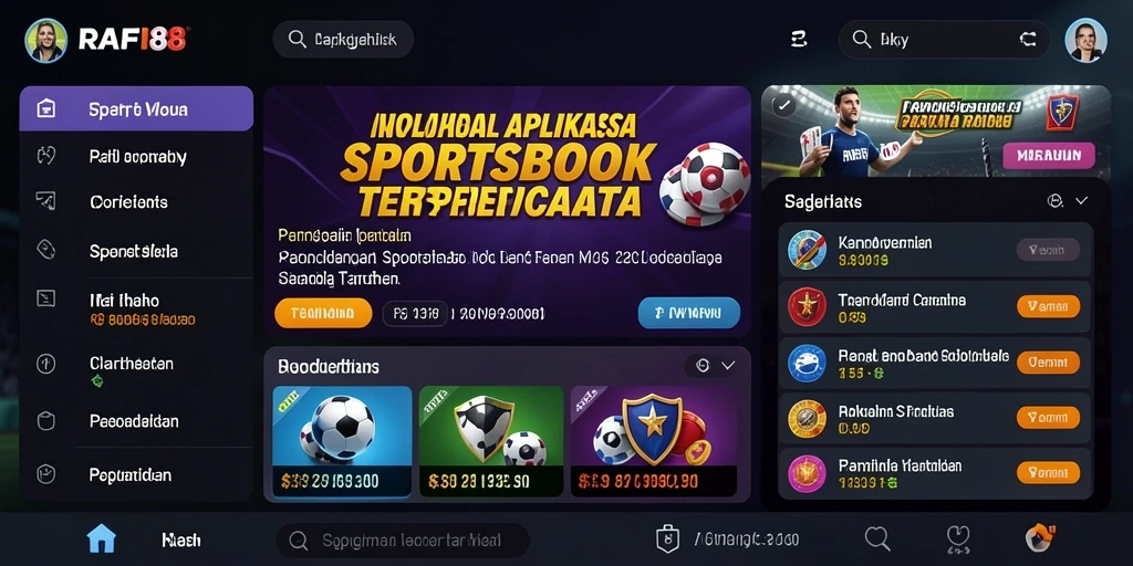 Tampilan menarik dan interaktif dari gameplay Sportsbook RAFI88.