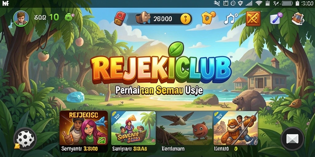 Screenshot gameplay REJEKICLUB yang menarik dan penuh warna.