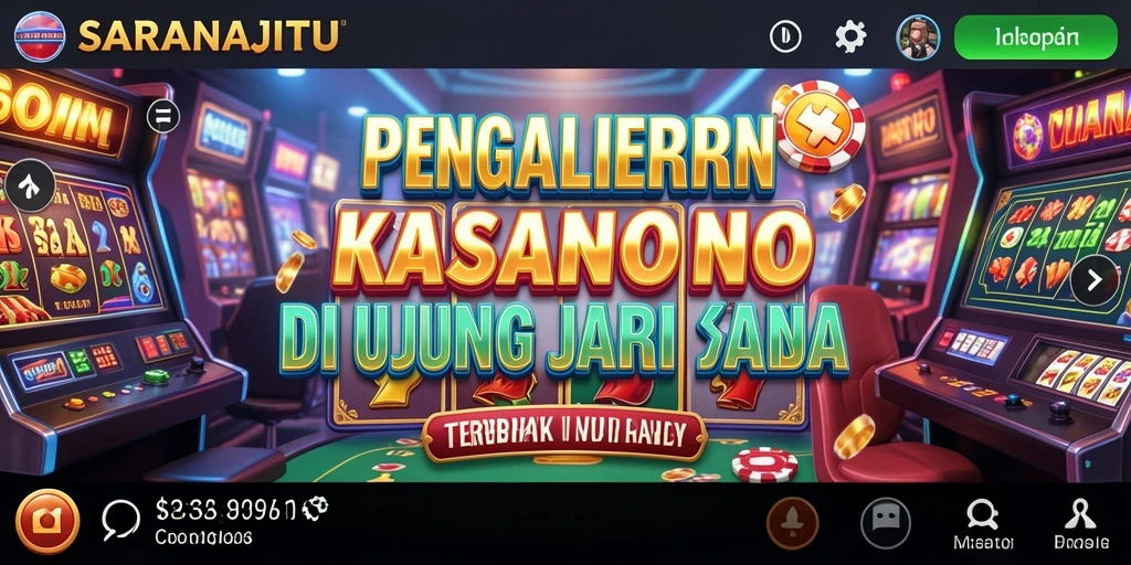 Menampilkan gameplay SARANAJITU dengan tampilan kasino yang menarik.