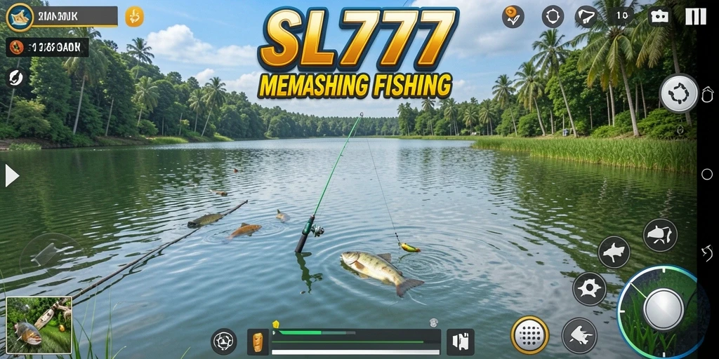 Screenshot gameplay SL777 yang menunjukkan aksi memancing yang seru.