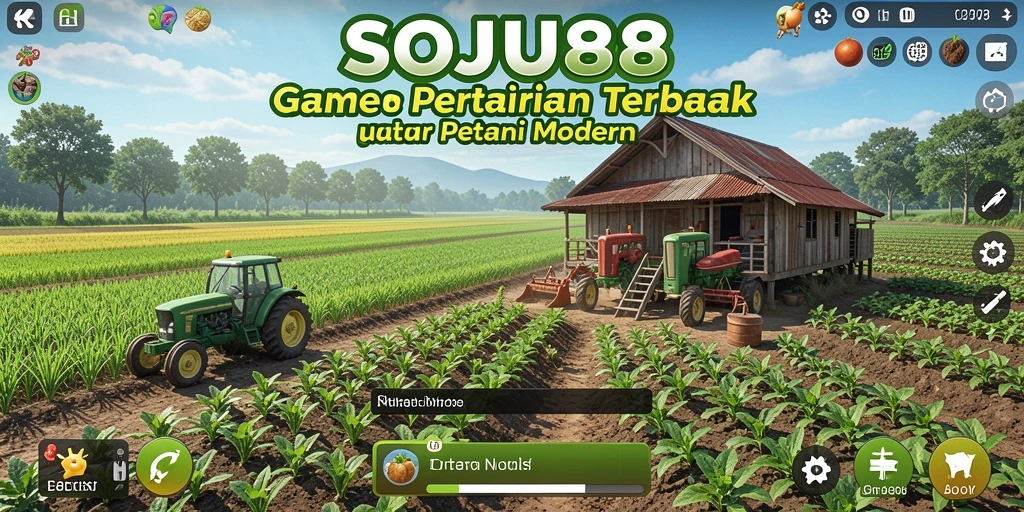 Screenshot gameplay SOJU88 menampilkan kebun yang indah dan beragam tanaman.