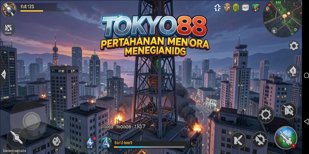 Tampilan gameplay menara pertahanan yang mendebarkan di TOKYO88.